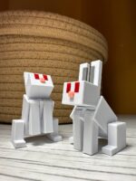 Minecraft Rabbit Beyaz Tavşan Hareketli Eklemli Figür - Görsel 4